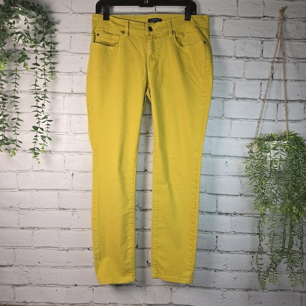 EILEEN FISHER SUNNY YELLOW JEANS WOMENS ORGANIC COTTON SKINNY JEANS SIZE 8
